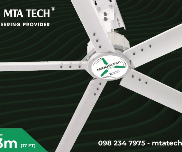 QUẠT TRẦN CÔNG NGHIỆP HVLS MIDORI FAN 5.3M (17FT)