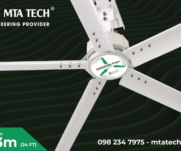 QUẠT TRẦN CÔNG NGHIỆP HVLS MIDORI FAN 7.3M (24FT)